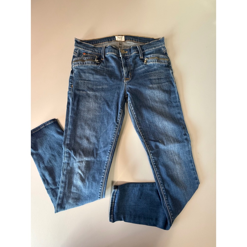Hudson Jeans Womens 29 Blue Denim Skinny Zipper Detail Medium Wash Made in USA